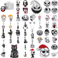 Hot Selling 925 Silver Parody Skull,Black Cat,Bead Pendant Suitable for Original Bracelet DIY Accessories Exquisite Jewelry