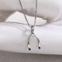 Trendy Minimalism Silver Color Bright Surface Stainless Steel Chevron Bone Pendant Necklace for Men Women Versatile Jewelry Gift