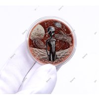 1 oz .99 Copper Alien Coin UFO Space Themed Collectible Coin Fantasy Metal Art Craft Souvenir Gifts