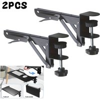 2PCS Triangle Folding Angle Bracket Heavy Support Adjustable Desktop Extension Plate Rack Punch-free Space-saving Table Shelves