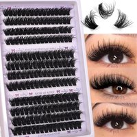12Row Wispy Lash Clusters 80D 8D Fluffy Thick Individual DIY Extensions Soft Reusable Women's Beauty Makeup Eyelash Extensions