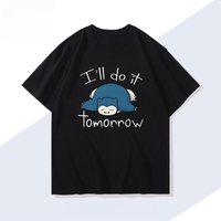Men's New Pokémon Handheld Game Snorlax T-shirt Summer New Men's and Women's Japanese Trend Loose Casual Short-sleeved Top