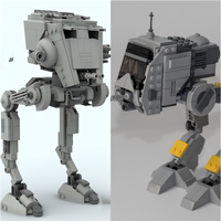 DIY MOC AT-ST miniature building kit with .highly suitable for enthusiasts to use it as a birthday gift for building block toys