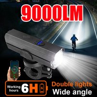 9000LM Bicycle Front Light Bright Bike Led Flashlight Bicycle Lantern USB Rechargeable MTB Bike Rear Lamp for Cycling Headlight