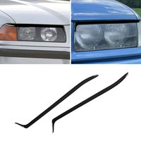 2pcs For BMW 3 Series E36 1992-1998 Piano Black Car Front Headlight Eyebrows Eyelid Lids Lamp Cover Sticker Trim Body Kits