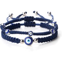 Vintage Blue Evil Eye Braided Bracelets Couple Multiple Colors Nylon Rope Knitted Adjustable Bangles for Men Women Reiki Jewelry