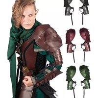 Medieval Viking Knight Shoulder Armor Steampunk Gothic PU Leather Pauldrons Gladiator Pirate Elf Cosplay Costume Props Spaulder