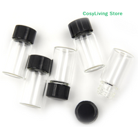 5Pcs Small Glass Vials Bottles Clear Containers With Screw Cap 3ml
