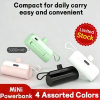 Pocket-Size 5000mAh Power Bank - Mini Capsule Multi-USB Charger for Phone Tablet Travel Office.