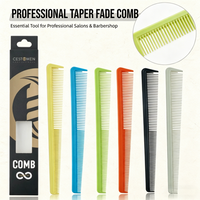 6PCS Set Colorful Professional Haircut Comb Doublesided Heat Resistant Barber Tapered Fade Comb Salon Hairdresser Styling Tools