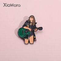 Fashion Cool Female Singer Enamel Pin Guitar Rock Music Album For Women Men Fans Backpack Bag Hat Clothes Accessories Gifts
