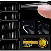 S-2XL Glossy False Nail Tips Sculpted Soft Gel Almond Coffin Stiletto Full Cover Press On Nails Artificial DIY Extension Supplie