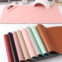 1pc Leather Nail Art Table Mat Pink Soft PU Leather Nail Pad,Desk Mat, Study Desk Mat for Writing, Student Learning Desk Mat