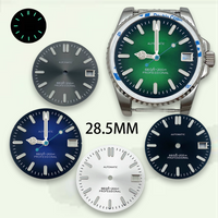 Watch modification 28.5mm S Dial Sunburst Dial Fit NH35 Movement Green Luminous High-Quality 28.5MM Watch Accessories tools