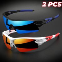 AliExpress VEGUEROS 2PCS New UV400 Protective Sports Eyewear - Lightweight Full-Cover Lens, Unisex Wrap-Around for Cycling, Hiking & Daily Use