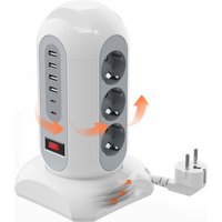 Eu Plug 9 Ac 1.65m Extension Cord Multitap Power Strip European Standard Outlet Network Filter with USB C Ports Charging
