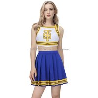 Taylor Cheerleader Uniform TS Shake It Off Blue White Cheerleading Outfits Halloween Party Costume for High School Girls