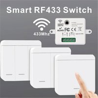 RF 433Mhz 1/2/3Gang Panel Switch Wireless Light Wall Switch Relay Receiver Remote Control Interruptor for LED Lamp 10A 110V 220V
