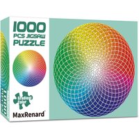 MaxRenard Puzzle 1000 Teile für Erwachsene, Farbverlauf, rund, Regenbogenfarben, umweltfreundlich, Papier, Weihnachtsgeschenk, Spielzeug