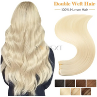 Sew In Weft Extensions Blonde 12-24 inches Natural Straight Human Hair Weaves Machine Remy Human Hair Weft Bundles 50g/pack