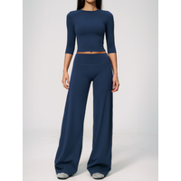 Yoga Set 2 Pieces Women Tracksuit Workout Set Sportswear Gym Clothing Fitness Half Sleeve OutfitsAthletic Wear Fitness Suits