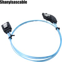 0.5M SATA Data Cable left Degree Serial ATA III 12 Gbps 7pin Female to Female Flat Data Cord With Locking Latch For SATA HDD