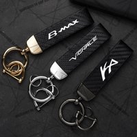 Car Keychain For Ford B-MAX Vignale KA B Max Logo Carbon Fiber Leather Zinc Alloy Emblem Key Chain Accessories