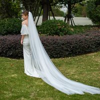 Elegant Bridal Veil with Comb 3 Meter 1 Layer/2 Layer White Ivory Simple Bride Cathedral Veils Wedding Accessories