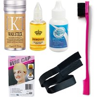 Wig Installation Kit 7Pcs/Set White Wig Glue And Remover For Lace Front Hair Wax Stick Lace Melting Band Edge Brush Hd Wig Caps