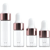 10/20pcs Mini Dropper Bottles Glass Empty Essential Oil Aromatherapy Bottles Rose Gold Cap Pipettes Bottles 1ml 2ml 3ml 5ml