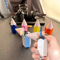 Personalized Mini Cute Inflatable Lighter Windproof Jet Flame Pencil Portable Lighter Cigarette Accessories Smoking Gifts