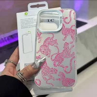 Pink Leopard Print Clear Phone Case for iPhone 17 16 15 14 13 12 11 Pro Max Shockproof Trendy Animal Pattern Fashion Cover