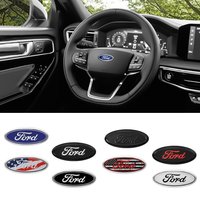 For Ford Fiesta Focus 2 Mondeo mk4 Mustang Ranger Kuga S-MAX Transit Car Styling Steering Wheel Logo Center Decor Ring Stickers