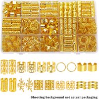 100pcs Vintage Boho Style Alloy Hair Rings Set - Hollow Out Round Hair Accessories for Women and Girls, Elegant Solid Color