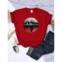 Boys Riding Bicycles Print T Shirt Womens Summer Cool T-Shirt Hip Hop Breathable Tee Shirtfashion Casual Short Sleeve Female