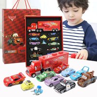Disney Pixar Cars McQueen Mater Mack Uncle Truck Alloy Diecast Car 1:55 Model Radiator Springs Town 11/6/4 Pcs Car Boxes Gift
