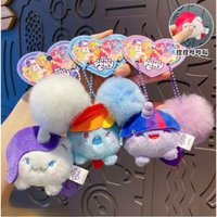 My Little Pony Squeaky Plush Keychain Toy Kawaii Rainbow Dash Pom Pom Bag Charm Soft Stuffed Pendant Anime Character Kids Gift