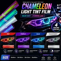 Car Chameleon Headlight Tint Vinyl Film Car Sticker Accessories Scratch Resistant PPF Anti-oxidation Tinted Headlight Film