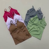 HISTELLO Vision Sport Top Women V Neck Seamless High Elastic Slim Fit Quick Dry Cami Tank Gym Running Fitness Activewear