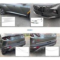 Car Styling Front Bumper Trim Tail Gate Strip Door Edge Molding Rear Fog Lamp Stainless Steel Kit For Hyundai Tucson NX4 2021 +