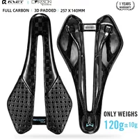AliExpress 2025 RYET 3D Printed Carbon Bike Saddle 120g 257x140mm Ventilated Triathlon Road MTB Gravel Racing Comfort Seat