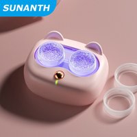2026 Ultrasonic Contact Lens Cleaner Portable Compact with Removable Box Tear Protein Removal Machine for Lens Care