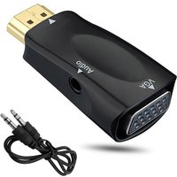 Male To Famale Converter Adapter HDMI-compatible to VGA Cable Converter 3.5mm Jack Audio HD 1080P For PC Tablet Laptop