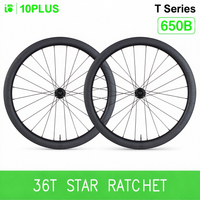 AliExpress NONE 10PLUS 650B Gravel Wheelset Road Disc Carbon Wheels Tubeless 36T Star Ratchet System Pillar 1423