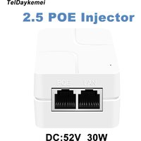 Gigabit Ethernet PoE Adapter 2.5G POE Injector 52V 30W 10/100/1000/2500Mbps For IP Phone / Camera Power Supply Charger