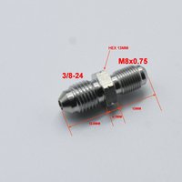 Stainless AN3 3/8-24unf Male To M8X0.75 Male Brake Adapter