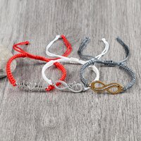 Alloy Infinity Braided Bracelet Red Black Thread Adjustable Handmade Lucky Bracelets & Bangles Men Women Yoga Charm Jewelry Gift