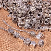 Leslie 25pcs Random Mixed Silver Color Alloy Charms Beads Fit Brand Charms Bracelets Necklaces More than 1000 Style