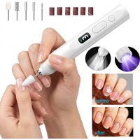 Electric Nail Drill Portable Cordless Nail Drill Machine Rechargable Pen-Shaped Nail Grinder Polishing Gel Nails for Home Salon