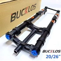BUCKLOS Bicycle Air Suspension 15*150mm Fork 20/26*5.0 Double Shoulder Fork 180mm Travel Tapered Electric Bike Inverted Fork
